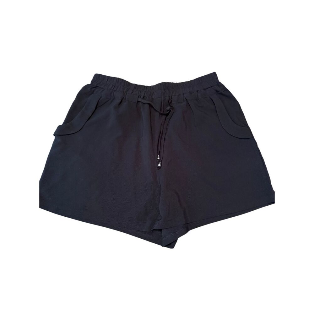 Women’s crepe drawstring pull on shorts Sz large flowy black Amazon
